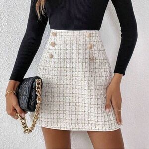 White Tweed Mini Skirt